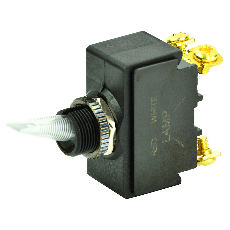 BEP SPST Lighted Toggle Switch - Red LED - 12V - #6-32 Terminal - ON/OFF 1001908 — Quality Boat Parts