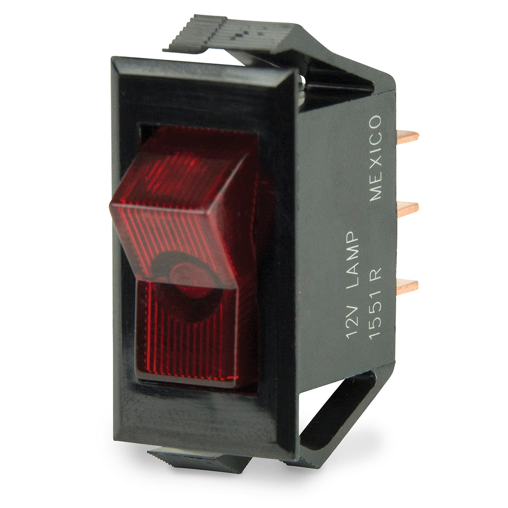 BEP Illuminated SPST Rocker Switch - Red LED - 12V - OFF/ON 1001705 — Quality Boat Parts