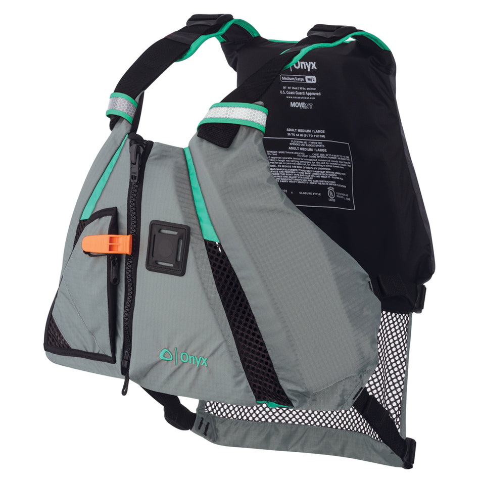 Onyx MoveVent Dynamic Paddle Sports Life Vest - XS/SM - Aqua 122200-505-020-15 — Quality Boat Parts