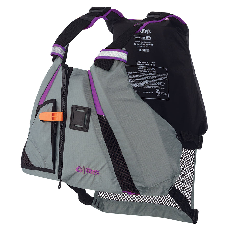 Onyx MoveVent Dynamic Paddle Sports Vest - Purple/Grey - XS/SM 122200-600-020-18 — Quality Boat Parts