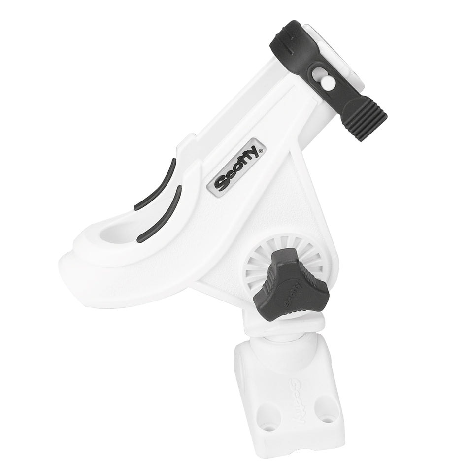 Scotty 280 Bait Caster/Spinning Rod Holder w/241 Deck/Side Mount - White 280-WH — Quality Boat Parts