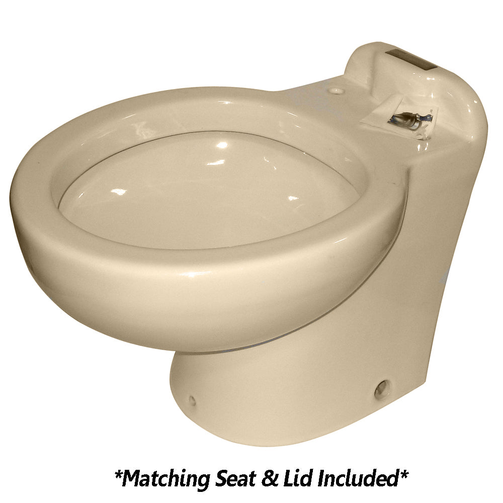 Raritan Marine Elegance - Household Style - Almond - Tall Angle Back - Freshwater Solenoid - Smart Toilet Control - 12V 230AHF012 — Quality Boat Parts