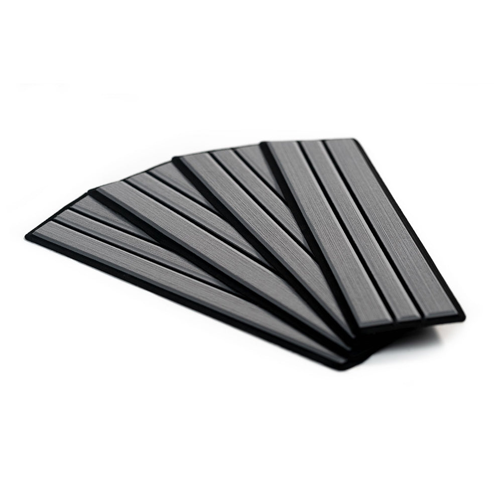 SeaDek Faux Teak 4-Piece Step Kit - Storm Grey/Black 23902-80066 — Quality Boat Parts