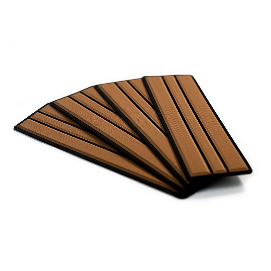 SeaDek Faux Teak 4-Piece Step Kit - Mocha/Black 23902-80093 — Quality Boat Parts