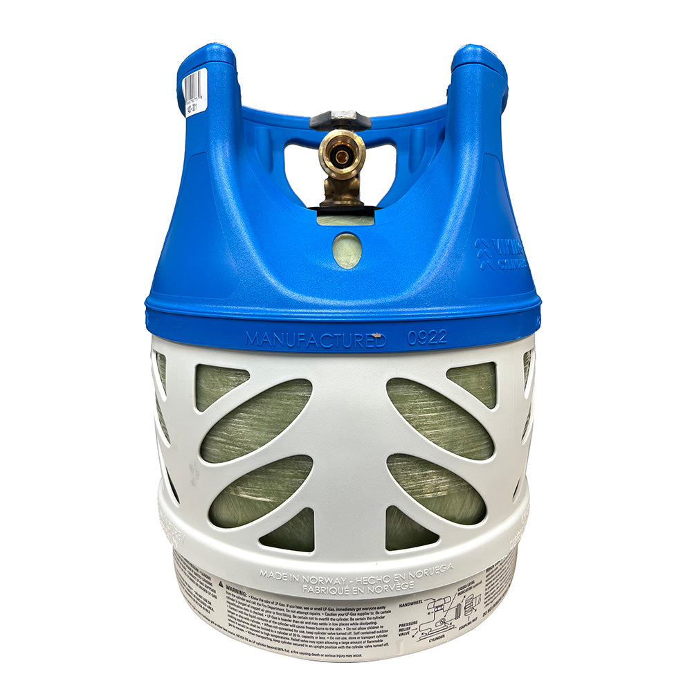Viking Cylinders 11lb Vertical Fiberglass Composite LPG Cylinder w/Type 1 Valve - OPD, DOT, TC Approved 1420-0011 — Quality Boat Parts