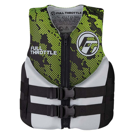 Full Throttle Junior Hinged Neoprene Life Jacket - Green 142400-400-009-22 — Quality Boat Parts