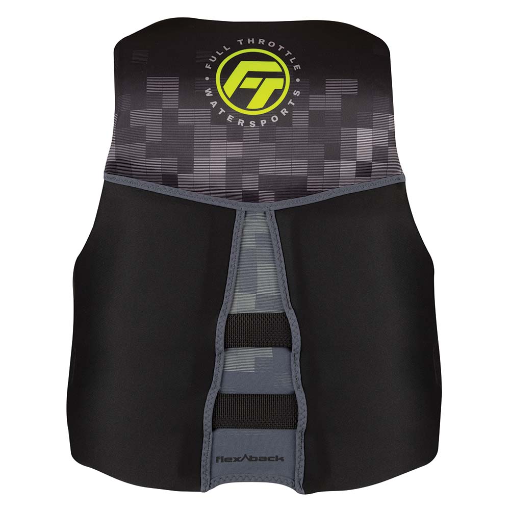Full Throttle Men's Rapid-Dry Flex-Back Life Jacket - L - Black/Green 142500-400-040-22 — Quality Boat Parts