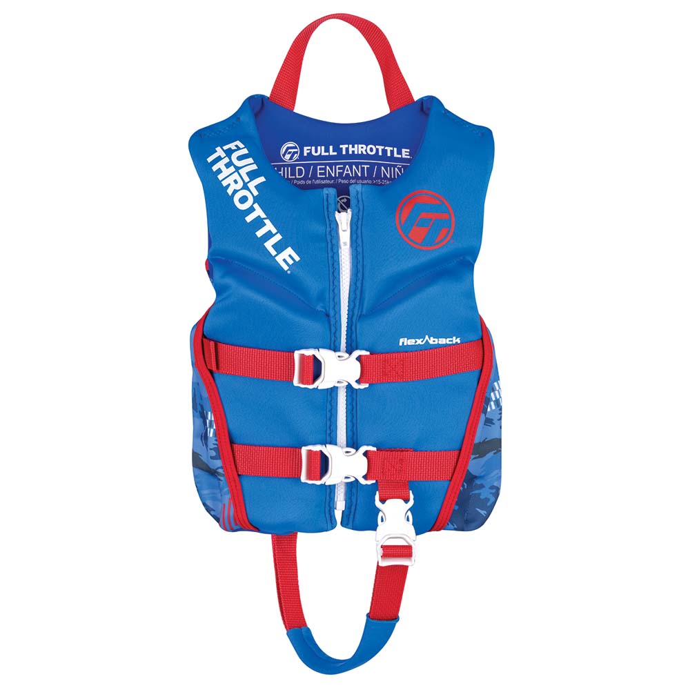 Full Throttle Child Rapid-Dry Flex-Back Life Jacket - Blue 142500-500-001-22 — Quality Boat Parts