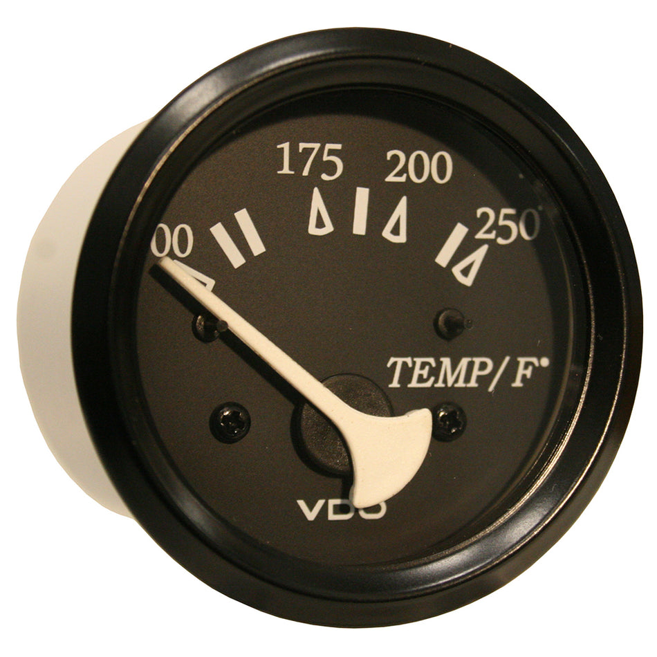 VDO Cockpit Marine 52mm (2-1/16") 250° F Water Temperature Gauge - Black Dial/Bezel 310-11801 — Quality Boat Parts