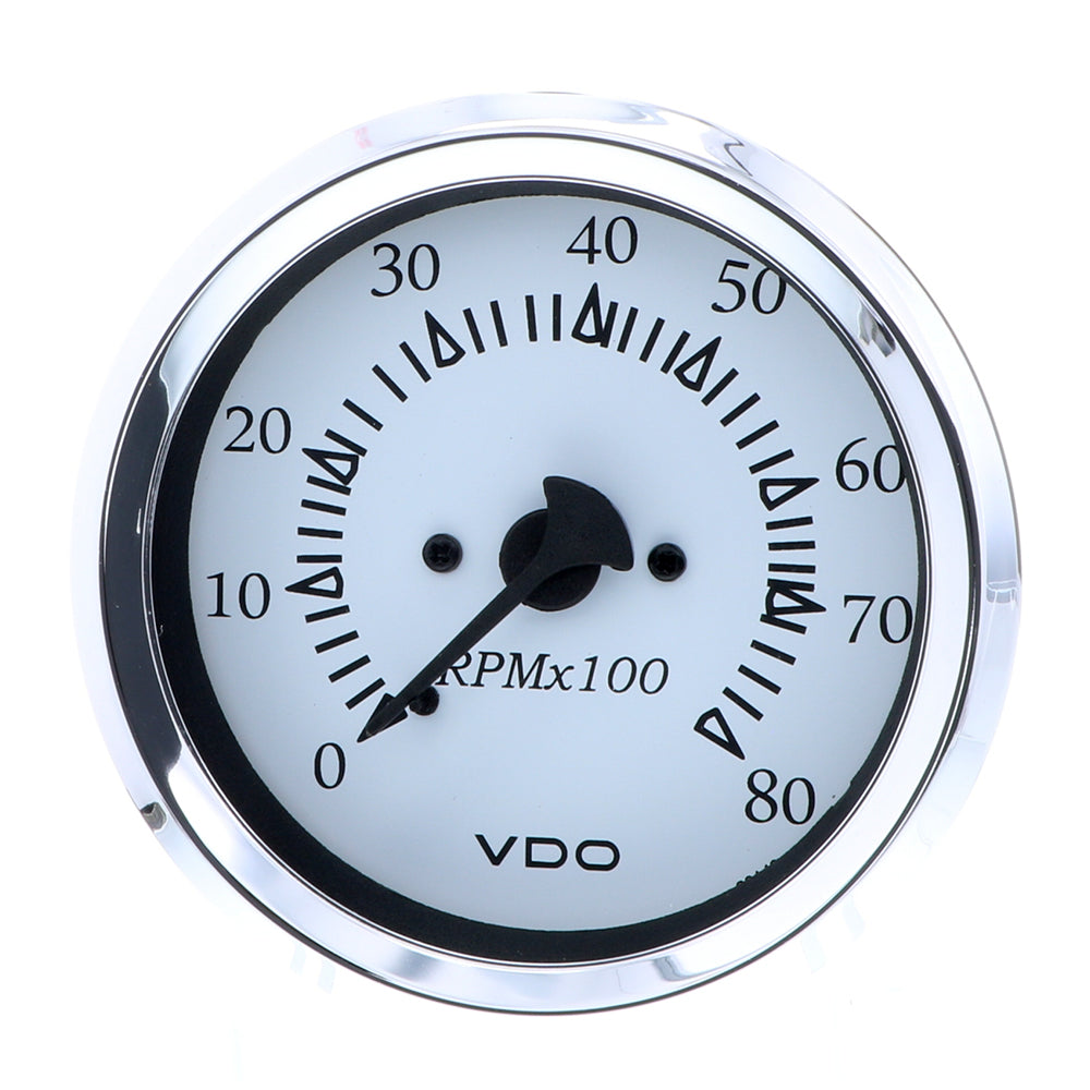 VDO Cockpit Marine 85MM (3-3/8") Outboard Tachometer - White Dial/Chrome Bezel 333-15275 — Quality Boat Parts