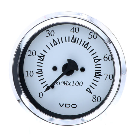 VDO Cockpit Marine 85MM (3-3/8") Outboard Tachometer - White Dial/Chrome Bezel 333-15275 — Quality Boat Parts