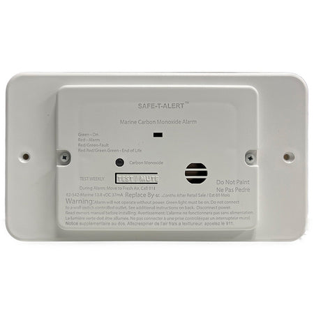 Safe-T-Alert 62 Series Marine Carbon Monoxide - Flush Mount - White - 12V w/ Trim Ring 62-542-TR-WT-M — Quality Boat Parts