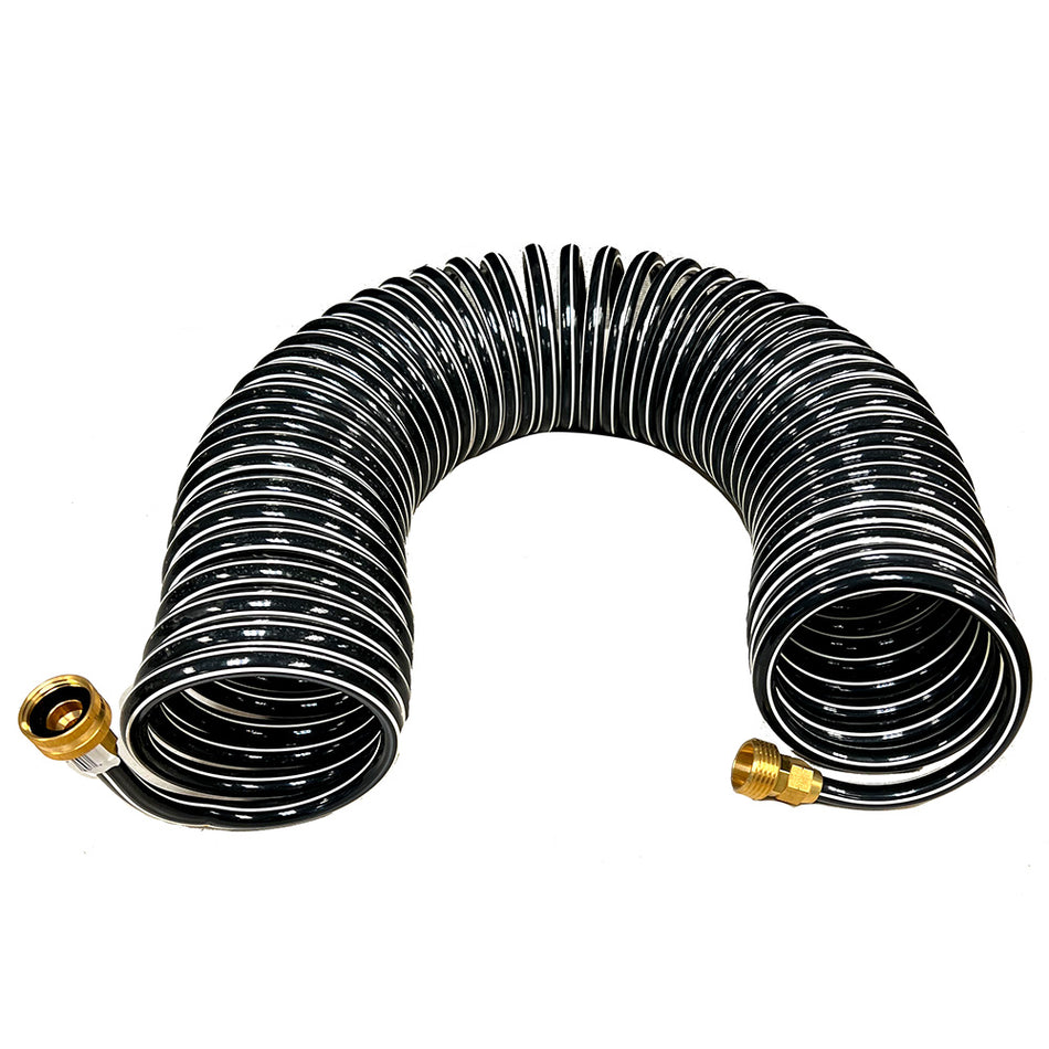 Trident Marine Coiled Wash Down Hose w/Brass Fittings - 50' 167-50 — Quality Boat Parts