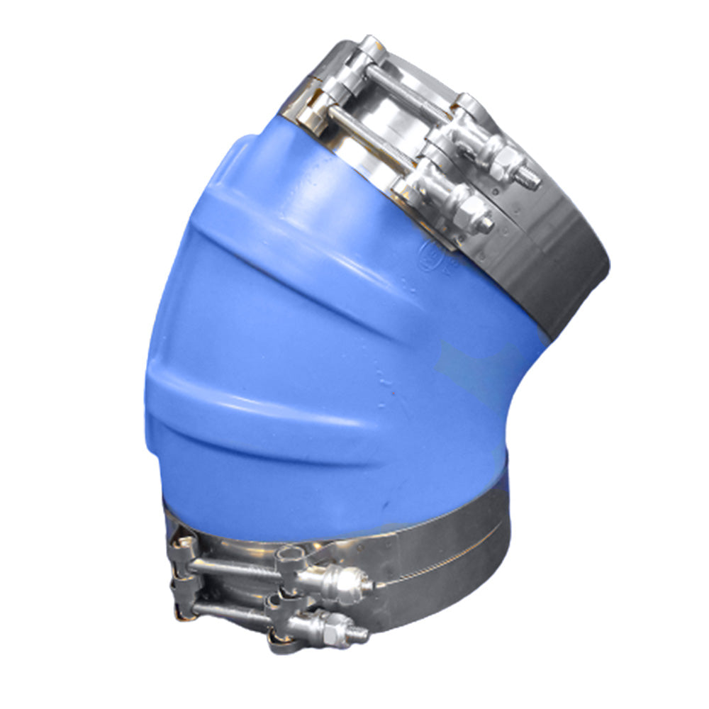 Trident Marine 6" ID 45-Degree Blue Silicone Molded Wet Exhaust Elbow w/4 T-Bolt Clamps 240V6000-S/S — Quality Boat Parts