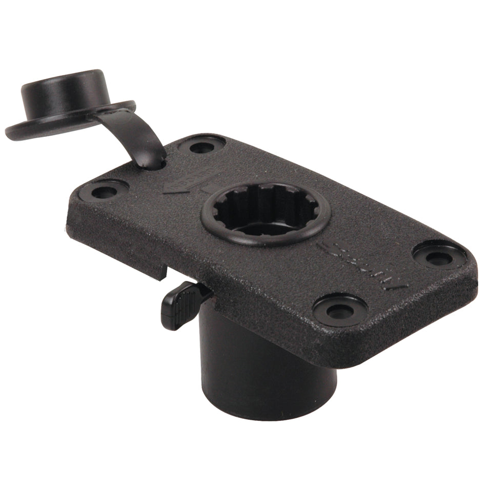 Scotty 244 Locking Flush Deck Mount w/Rain Cap 244L-BK — Quality Boat Parts