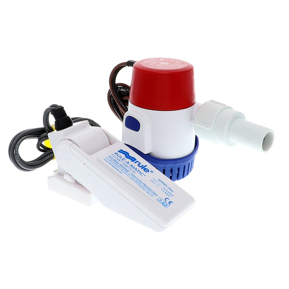 Rule 360 GPH Standard Bilge Pump Kit w/ Float Switch - 12V 24DA-35A — Quality Boat Parts