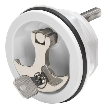 Whitecap Compression Handle - Nylon White/Stainless Steel - Locking 6228WC — Quality Boat Parts