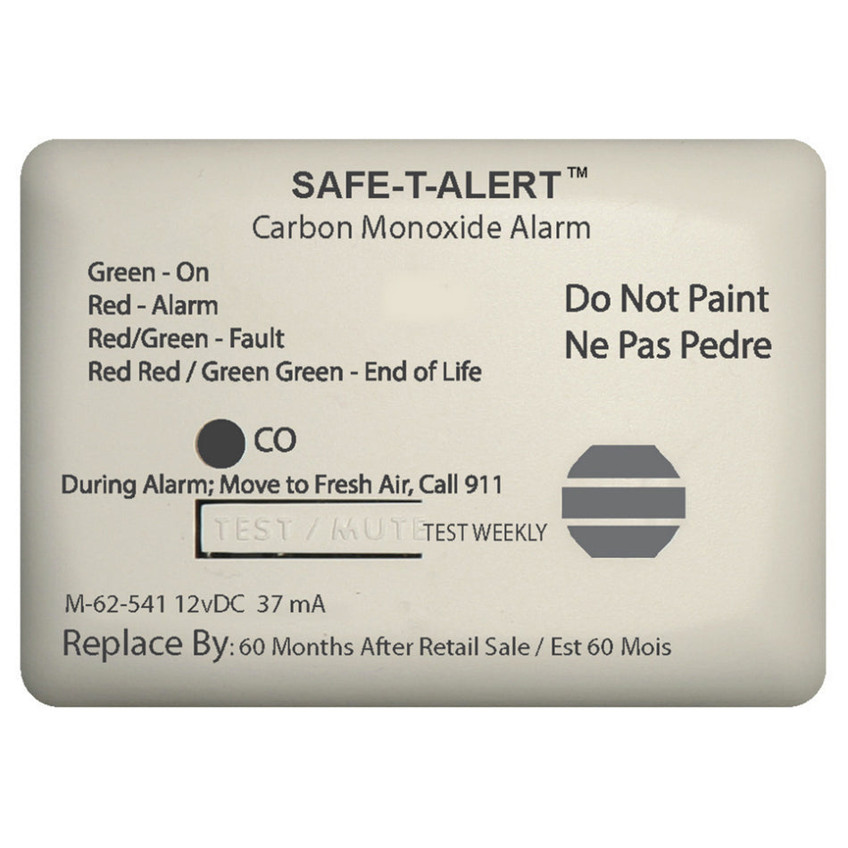 Safe-T-Alert 62 Series Carbon Monoxide Alarm - 12V - 62-541-Marine Surface Mount - White 62-541-MARINE — Quality Boat Parts