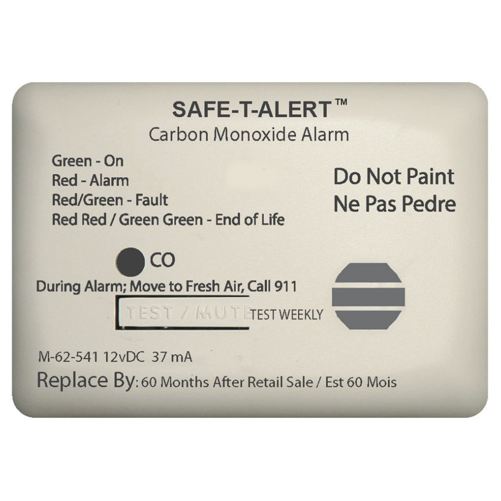Safe-T-Alert 62 Series Carbon Monoxide Alarm w/Relay - 12V - 62-541-Marine-RLY-NC - Surface Mount - White 62-541-MARINE-RLY-NC — Quality Boat Parts