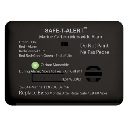Safe-T-Alert 62 Series Carbon Monoxide Alarm w/Relay - 12V - 62-541-R-Marine - Surface Mount - Black 62-541-R-MARINE-BL — Quality Boat Parts