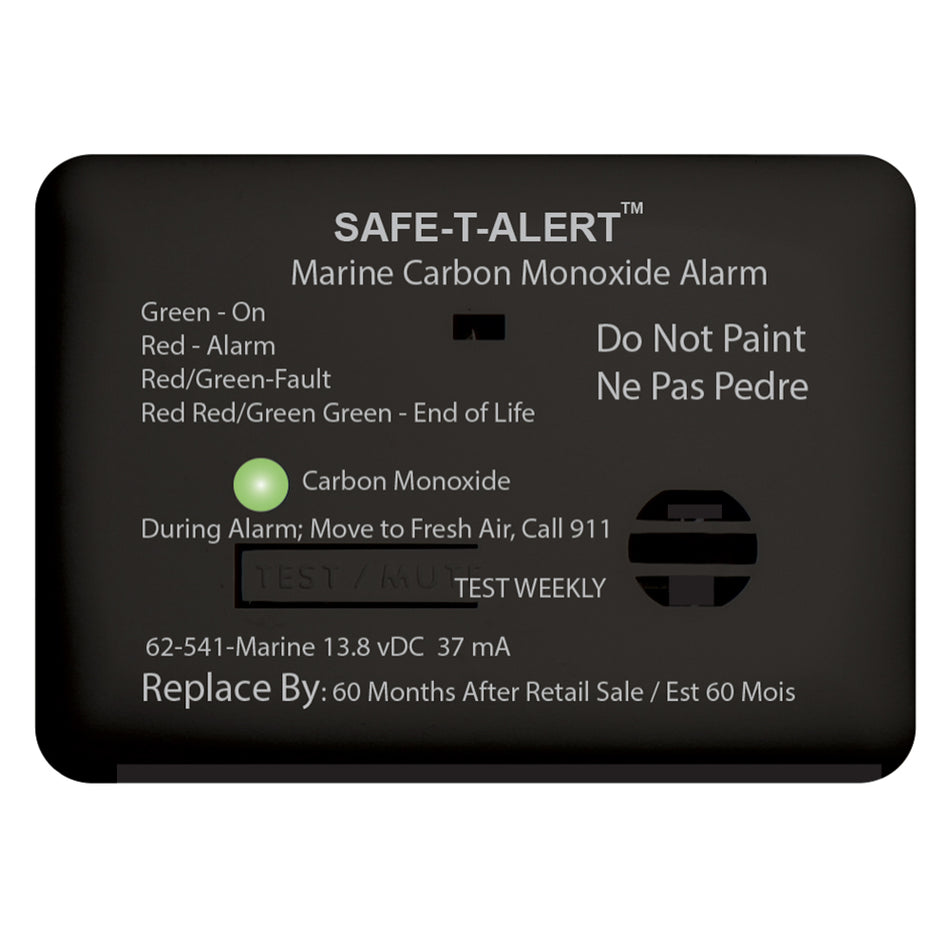 Safe-T-Alert 62 Series Carbon Monoxide Alarm w/Relay - 12V - 62-541-R-Marine - Surface Mount - Black 62-541-R-MARINE-BL — Quality Boat Parts