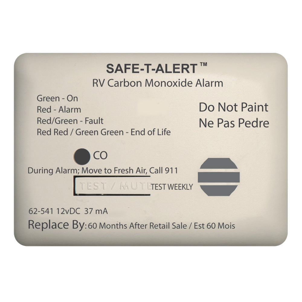 Safe-T-Alert 62 Series Carbon Monoxide Alarm - 12V - RV Surface Mount - White 62-541-WT — Quality Boat Parts