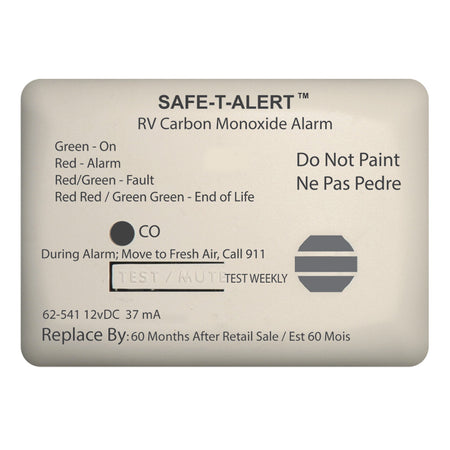 Safe-T-Alert 62 Series Carbon Monoxide Alarm - 12V - RV Surface Mount - White 62-541-WT — Quality Boat Parts