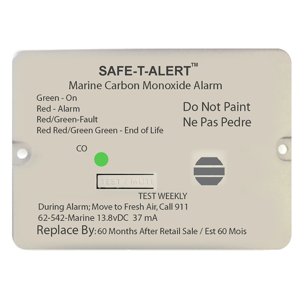 Safe-T-Alert 62 Series Carbon Monoxide Alarm - 12V - 62-542-Marine - Flush Mount - White 62-542-MARINE — Quality Boat Parts