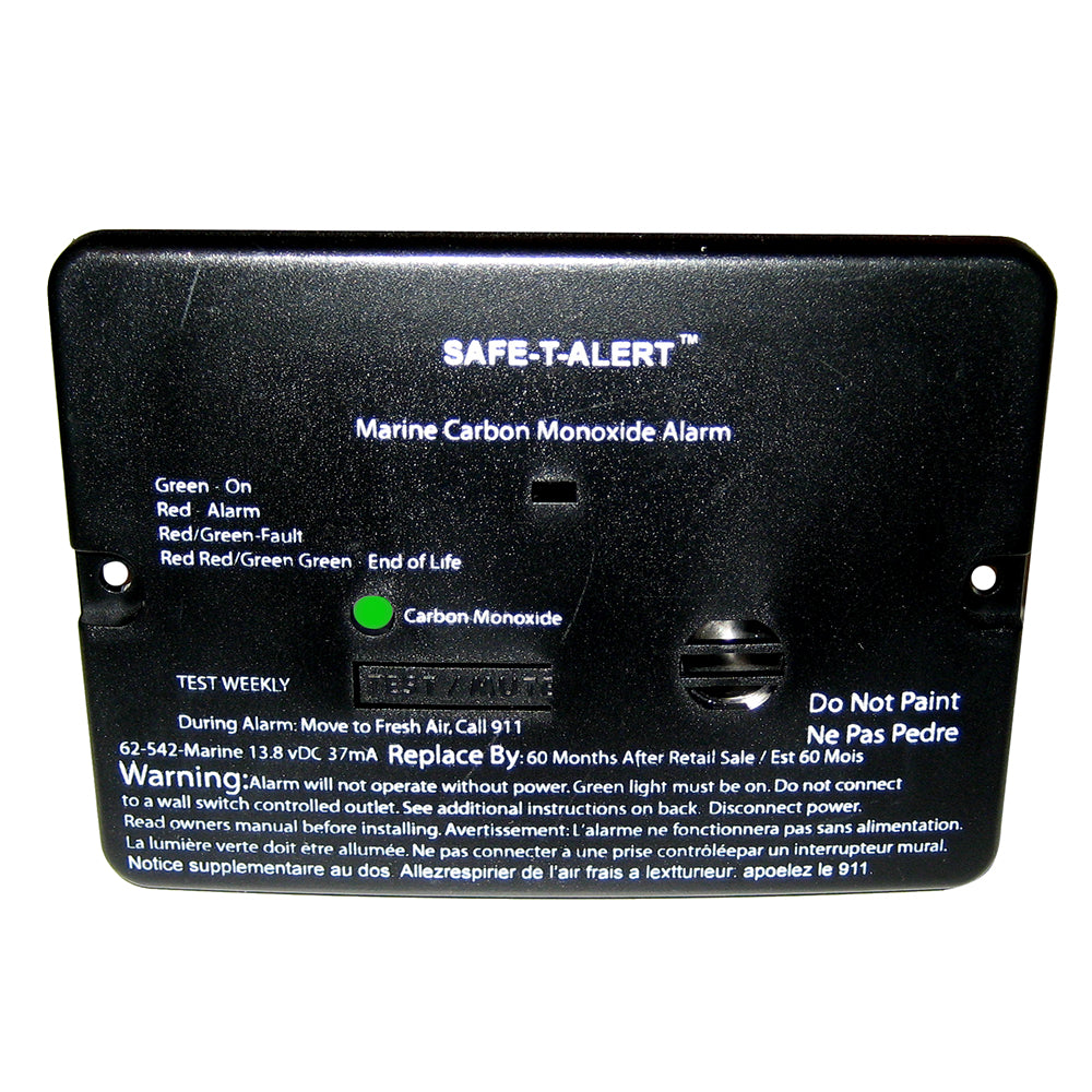 Safe-T-Alert 62 Series Carbon Monoxide Alarm - 12V - 62-542-Marine - Flush Mount - Black 62-542-MARINE-BLK — Quality Boat Parts