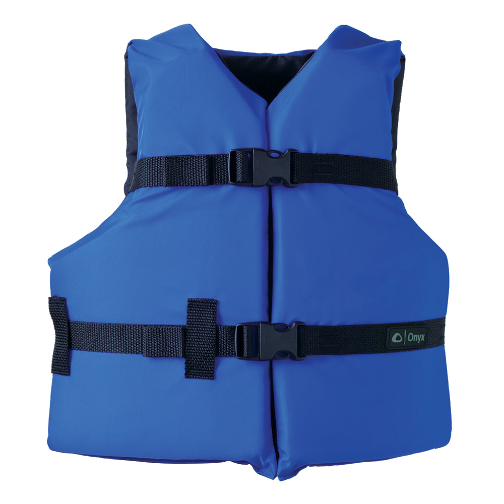 Onyx Nylon General Purpose Life Jacket - Youth 50-90lbs - Blue 103000-500-002-12 — Quality Boat Parts