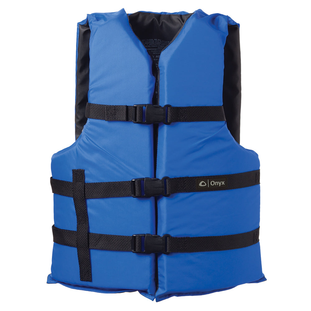 Onyx Nylon General Purpose Life Jacket - Adult Oversize - Blue 103000-500-005-12 — Quality Boat Parts
