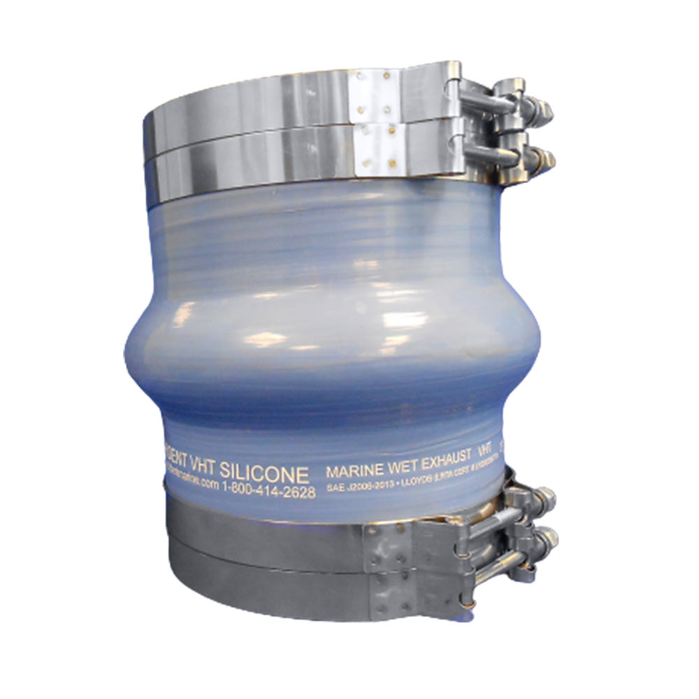 Trident Marine Blue Silicone Wet Exhaust Hump w/4 T-Bolt Clamps - 8" ID x 8" Length 272V8000-S/S — Quality Boat Parts