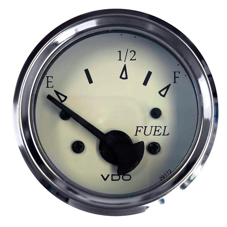VDO Cockpit Marine 52MM (2-1/16") Fuel Level Gauge - White Dial/Chrome Bezel 301-15278 — Quality Boat Parts