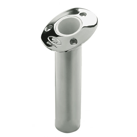 C.E. Smith Flush Mount Rod Holder - 15 Degree & 9" Depth - Stainless Steel - Cast Gimbal - White Vinyl Liner 53671CA — Quality Boat Parts