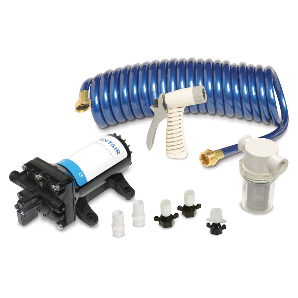 Shurflo by Pentair PRO WASHDOWN KIT™ II Ultimate - 12 VDC - 5.0 GPM - Includes Pump, Fittings, Nozzle, Strainer, 25' Hose 4358-153-E09 — Quality Boat Parts