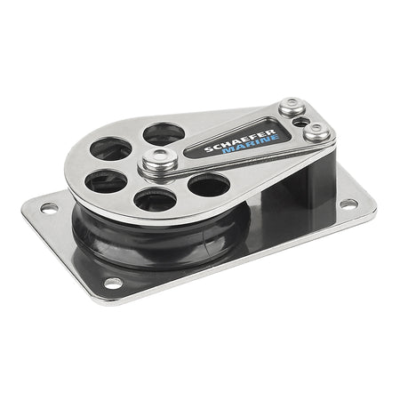 Schaefer Series 5 Flat Base Cheek Block - Stainless Steel Cheeks 505-11 — Quality Boat Parts