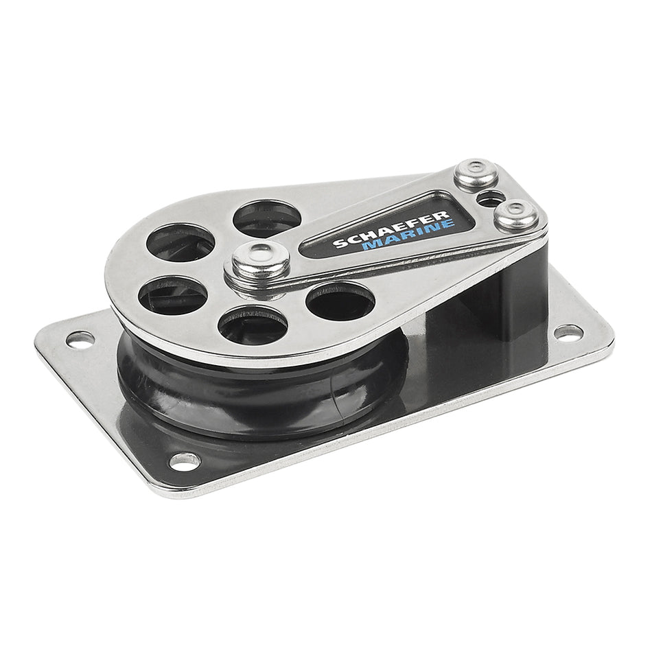 Schaefer Series 5 Flat Base Cheek Block - Stainless Steel Cheeks 505-11 — Quality Boat Parts