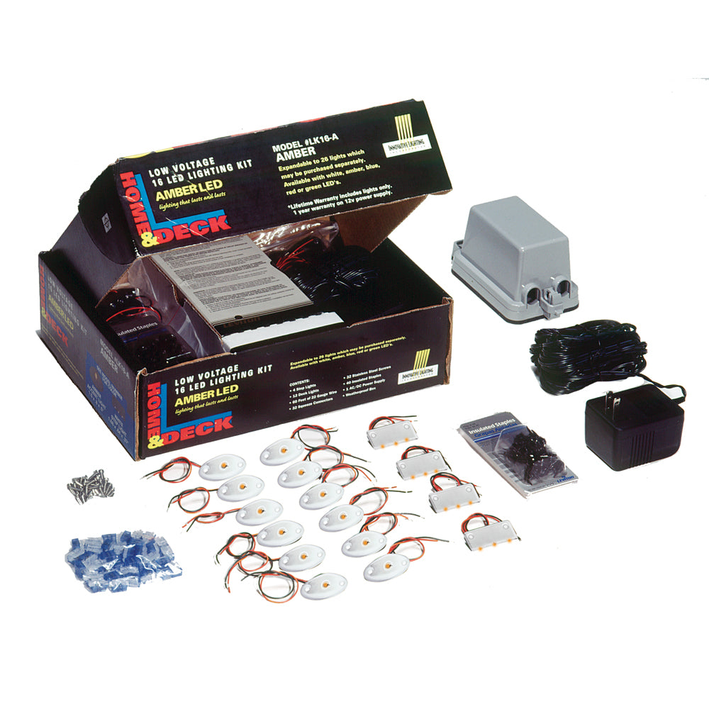 Innovative Lighting Deck & Dock LED Kit - Amber LED/White Housing 090-1100-4 — Quality Boat Parts