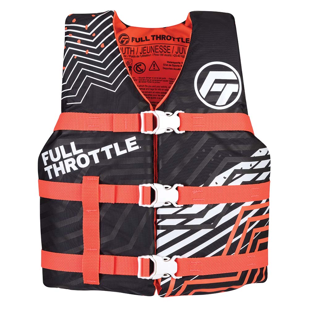 Full Throttle Youth Nylon Life Jacket - Pink/Black 112200-105-002-22 — Quality Boat Parts