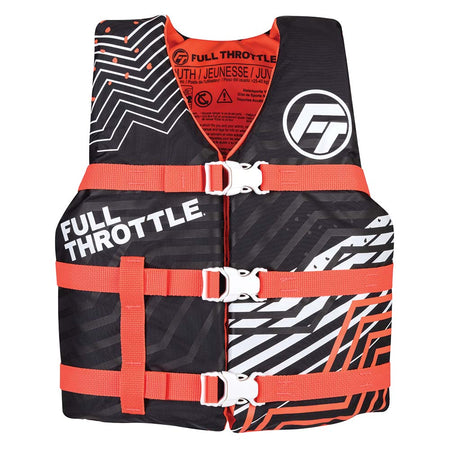 Full Throttle Youth Nylon Life Jacket - Pink/Black 112200-105-002-22 — Quality Boat Parts