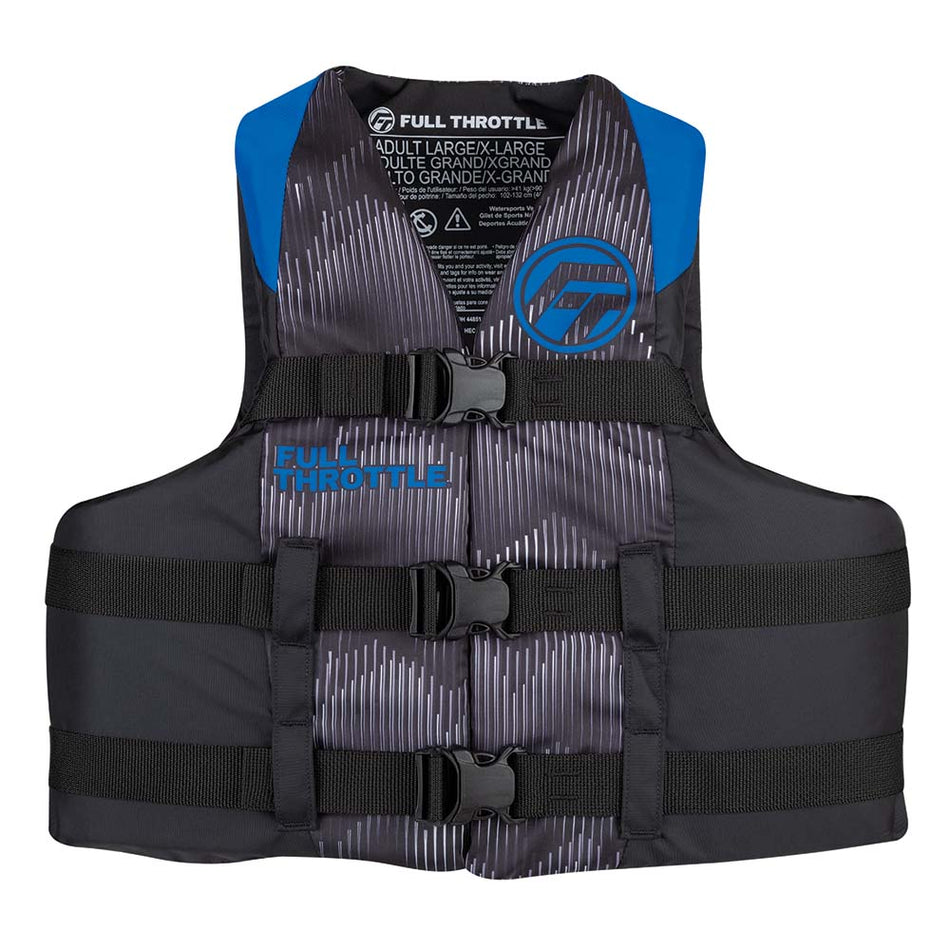 Full Throttle Adult Nylon Life Jacket - 4XL/7XL - Blue/Black 112200-500-110-22 — Quality Boat Parts