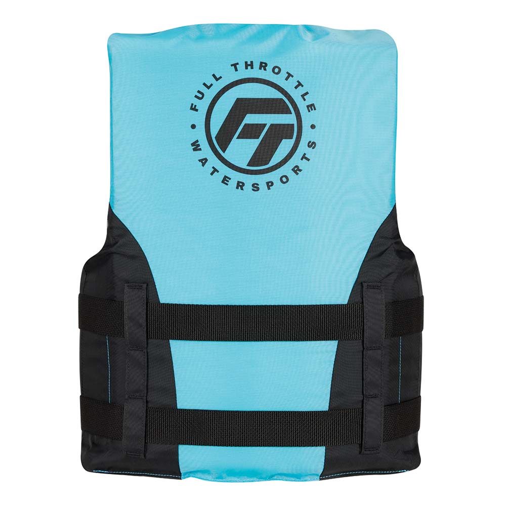 Full Throttle Teen Nylon Life Jacket - Aqua/Black 112200-505-010-22 — Quality Boat Parts