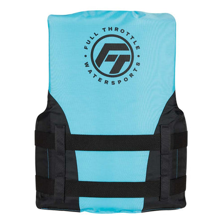 Full Throttle Teen Nylon Life Jacket - Aqua/Black 112200-505-010-22 — Quality Boat Parts