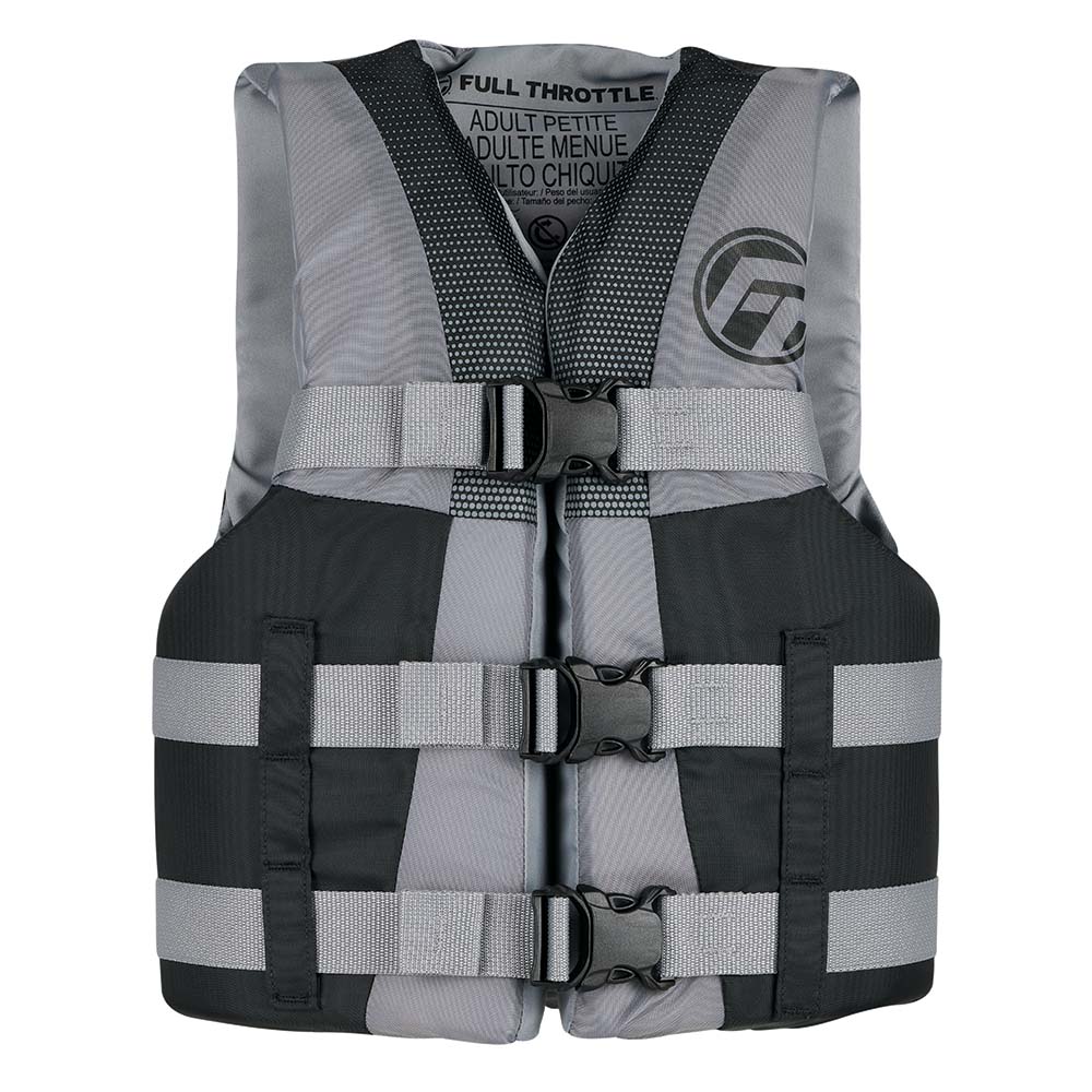 Full Throttle Teen Nylon Life Jacket - Grey/Black 112200-701-010-22 — Quality Boat Parts