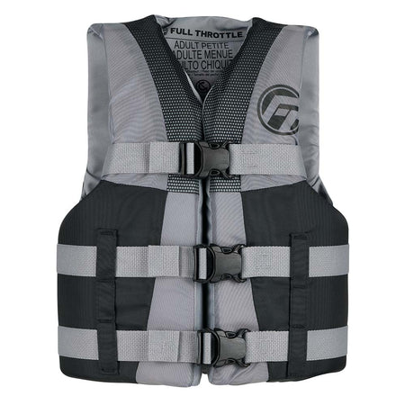 Full Throttle Teen Nylon Life Jacket - Grey/Black 112200-701-010-22 — Quality Boat Parts