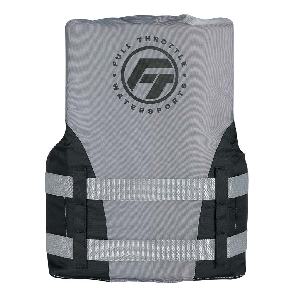 Full Throttle Teen Nylon Life Jacket - Grey/Black 112200-701-010-22 — Quality Boat Parts
