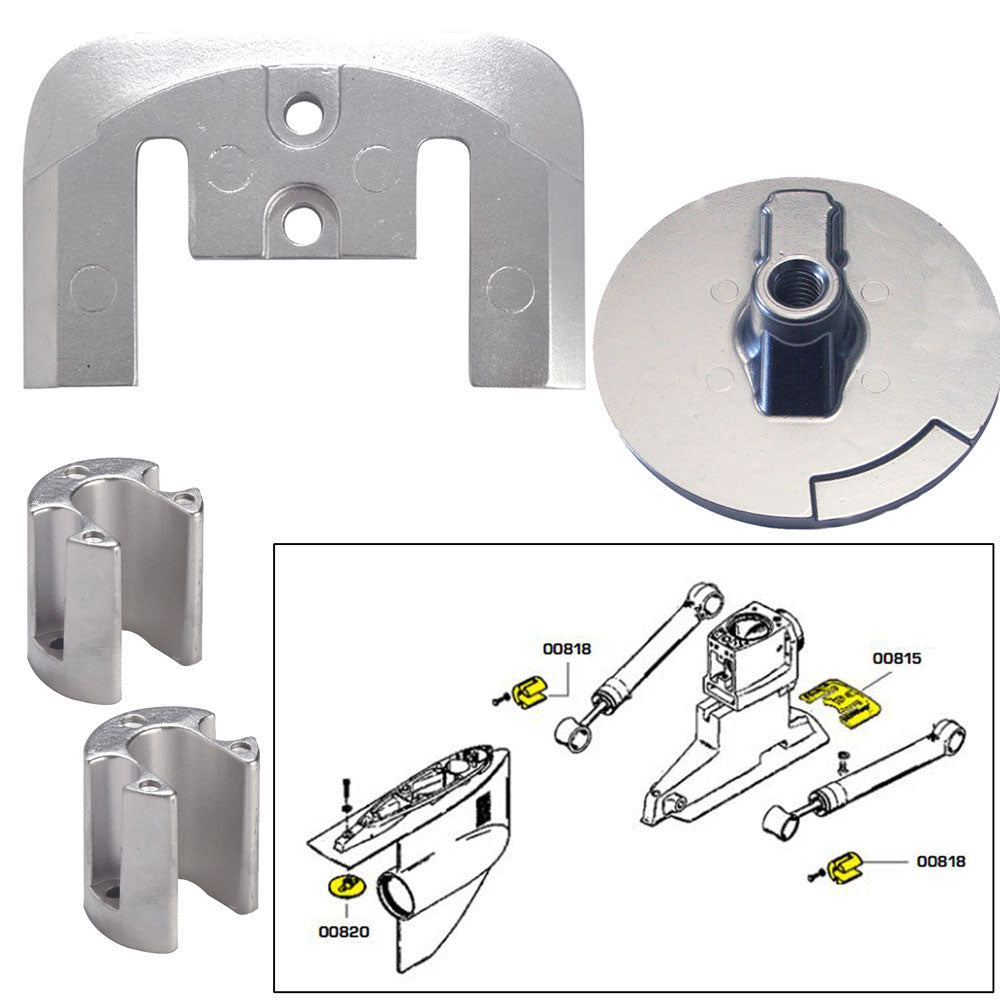 Tecnoseal Anode Kit w/Hardware - Mercury Bravo 2-3 up to 2003 - Magnesium 20804MG — Quality Boat Parts