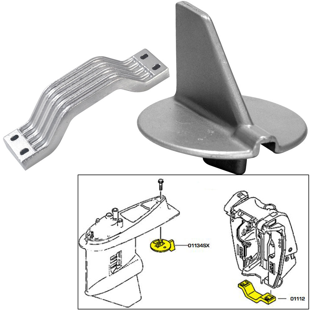 Tecnoseal Anode Kit w/Hardware - Yamaha 150-200HP Left Hand Rotation - Aluminum 21102AL — Quality Boat Parts
