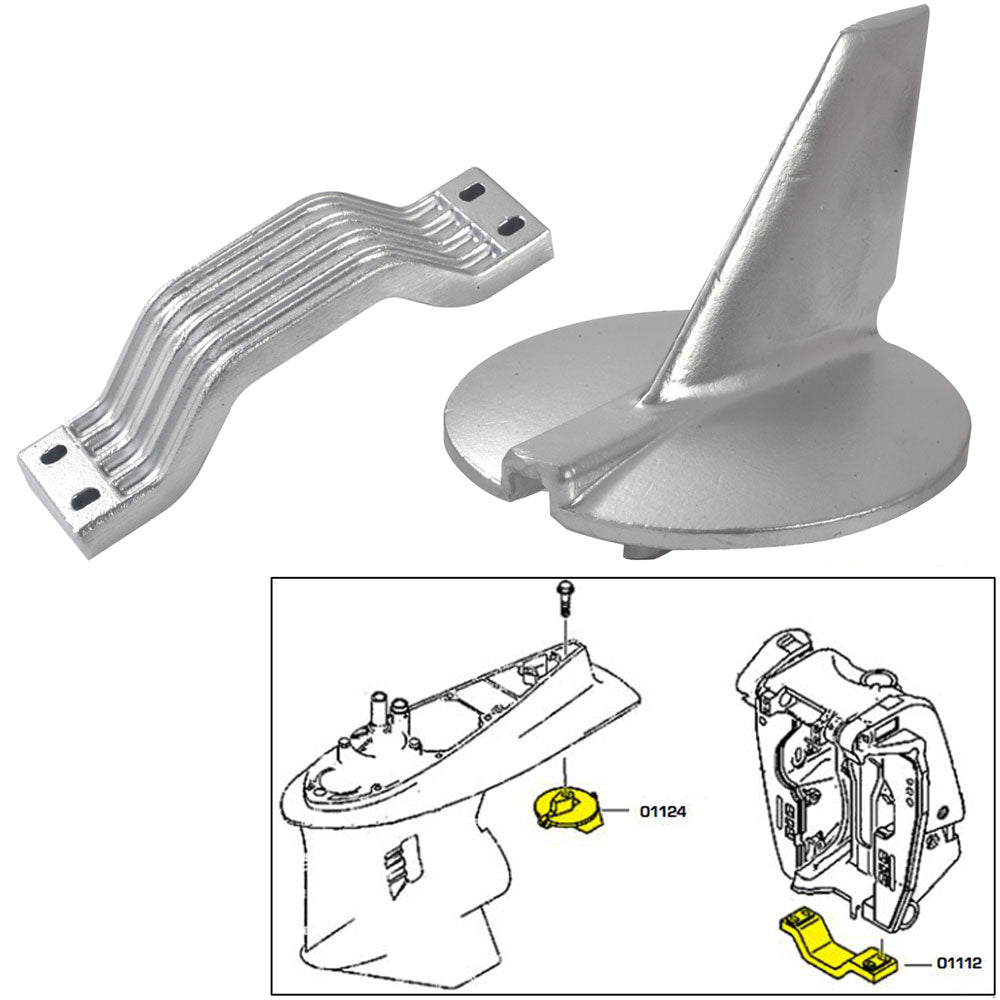 Tecnoseal Anode Kit w/Hardware - Yamaha 200-250HP - Aluminum 21104AL — Quality Boat Parts