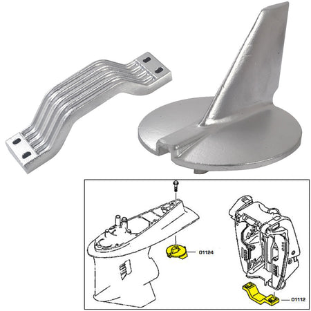 Tecnoseal Anode Kit w/Hardware - Yamaha 200-250HP - Aluminum 21104AL — Quality Boat Parts